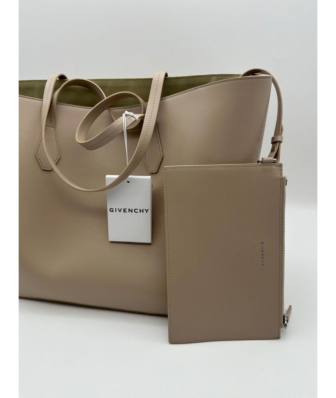 GIVENCHY Бежевая кожаная сумка тоут, фото 2