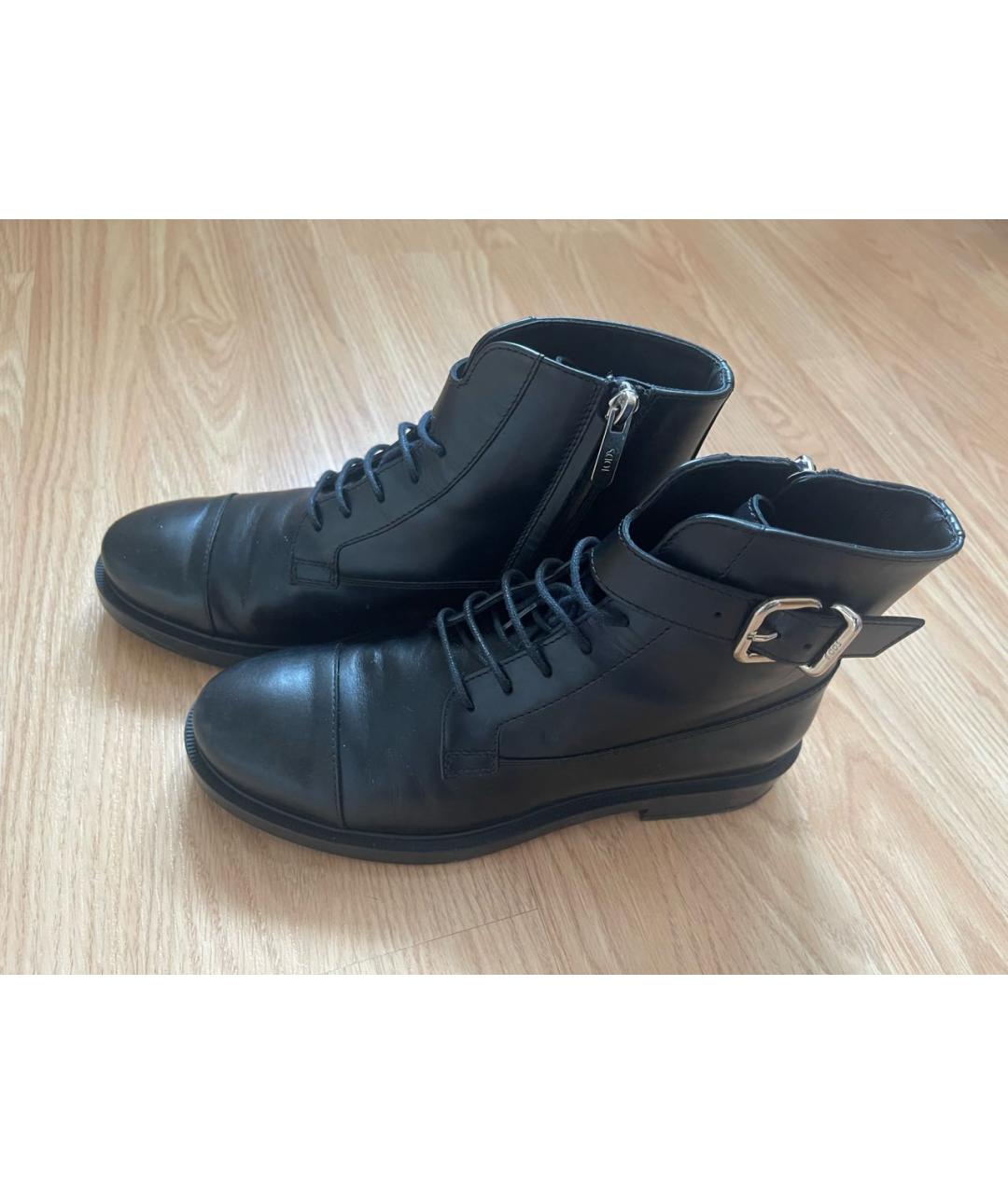 TOD'S Черные кожаные ботинки, фото 3