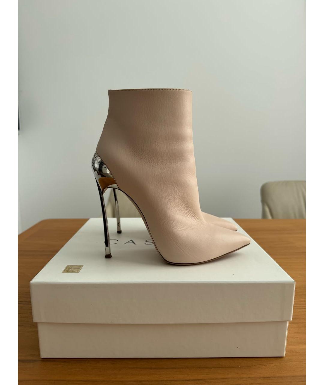 CASADEI Бежевые кожаные ботильоны, фото 9