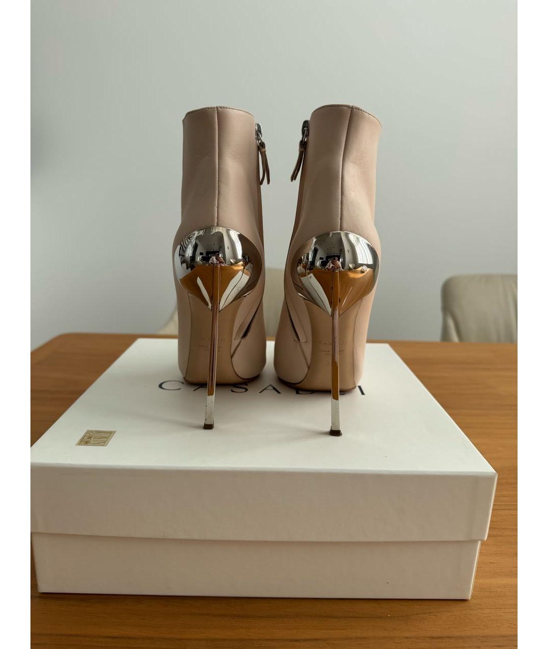 CASADEI Бежевые кожаные ботильоны, фото 4