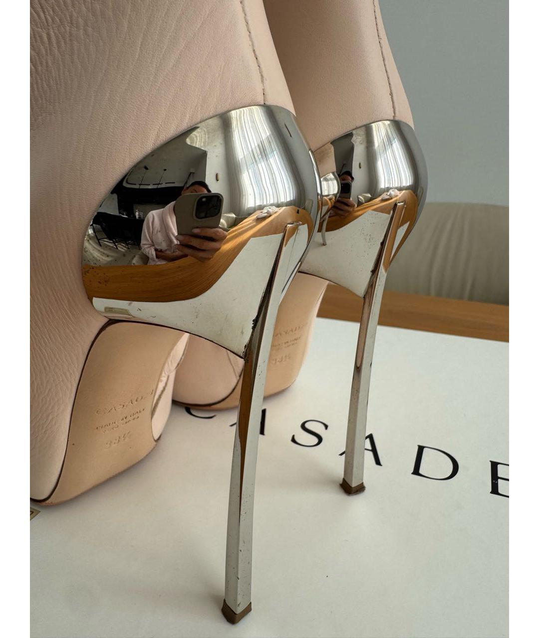 CASADEI Бежевые кожаные ботильоны, фото 7