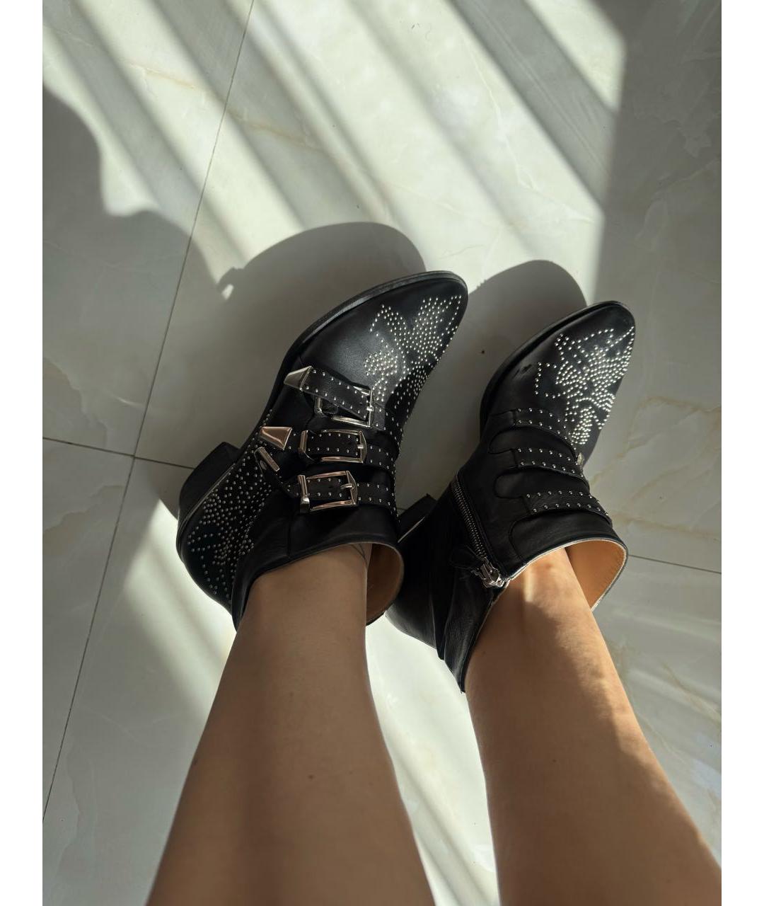 CHLOE Черные кожаные ботинки, фото 7