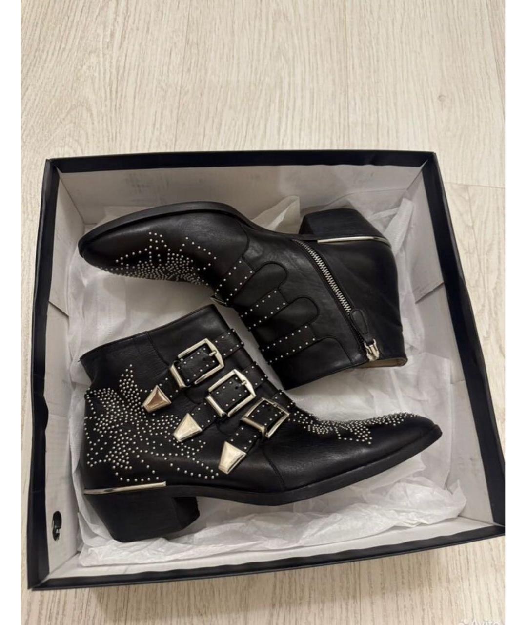 CHLOE Черные кожаные ботинки, фото 8