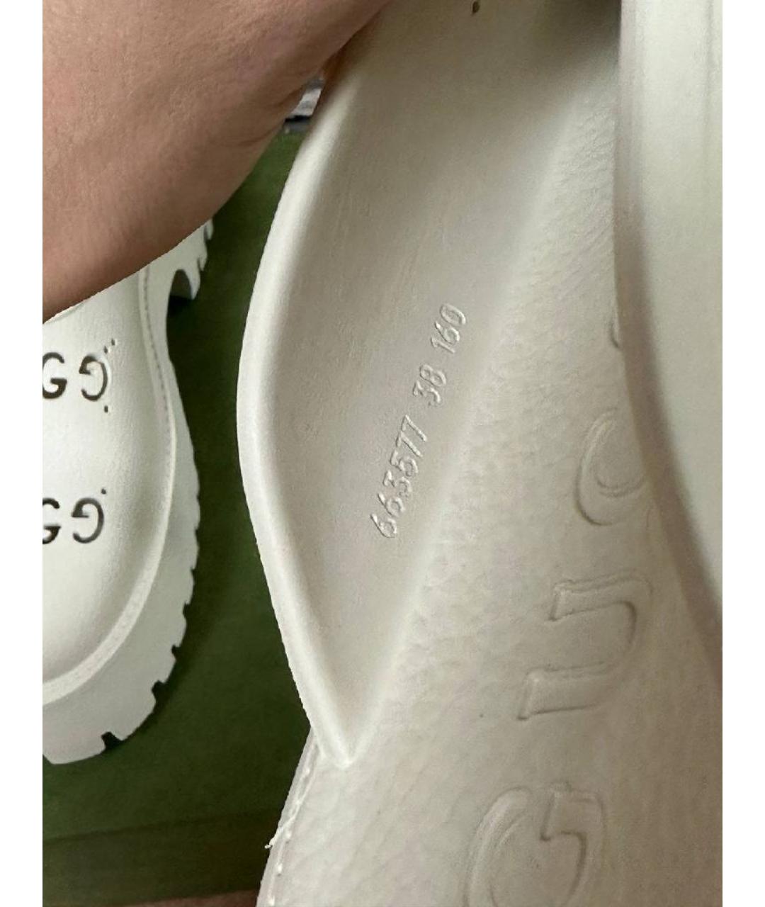 GUCCI Бежевые резиновые сабо, фото 4