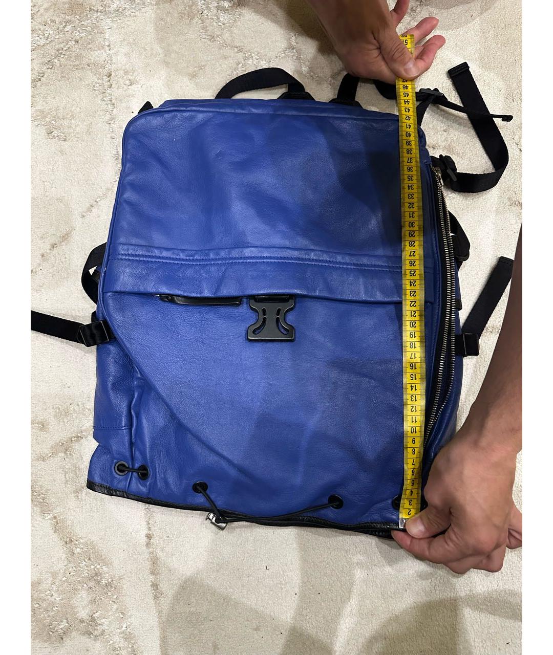 ALEXANDER MCQUEEN Синий кожаный рюкзак, фото 2