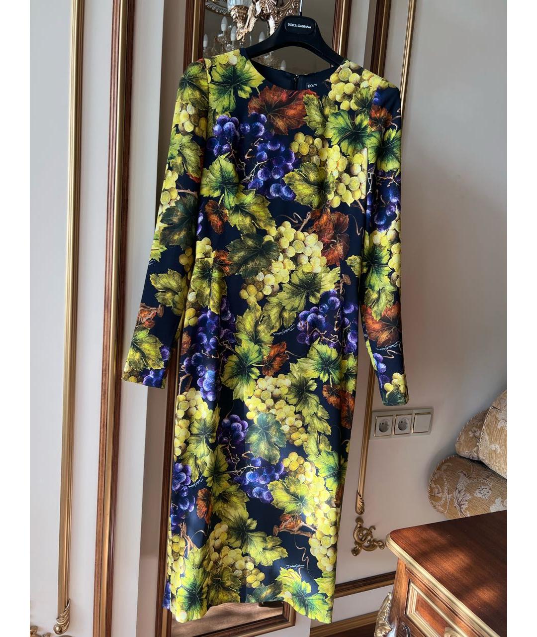DOLCE&GABBANA Мульти вискозное повседневное платье, фото 8