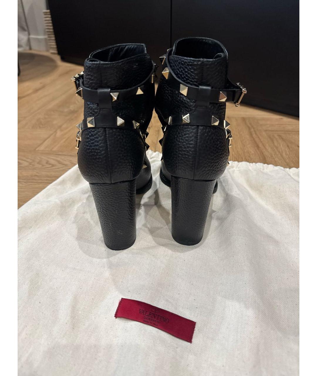 VALENTINO Черные кожаные ботильоны, фото 4