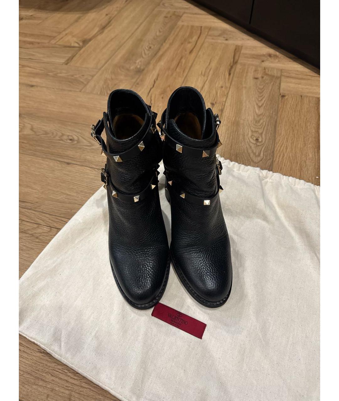 VALENTINO Черные кожаные ботильоны, фото 2