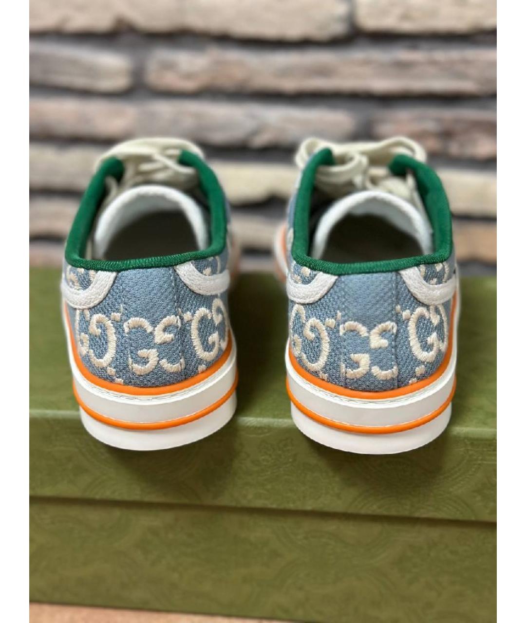 GUCCI Голубые кеды, фото 4