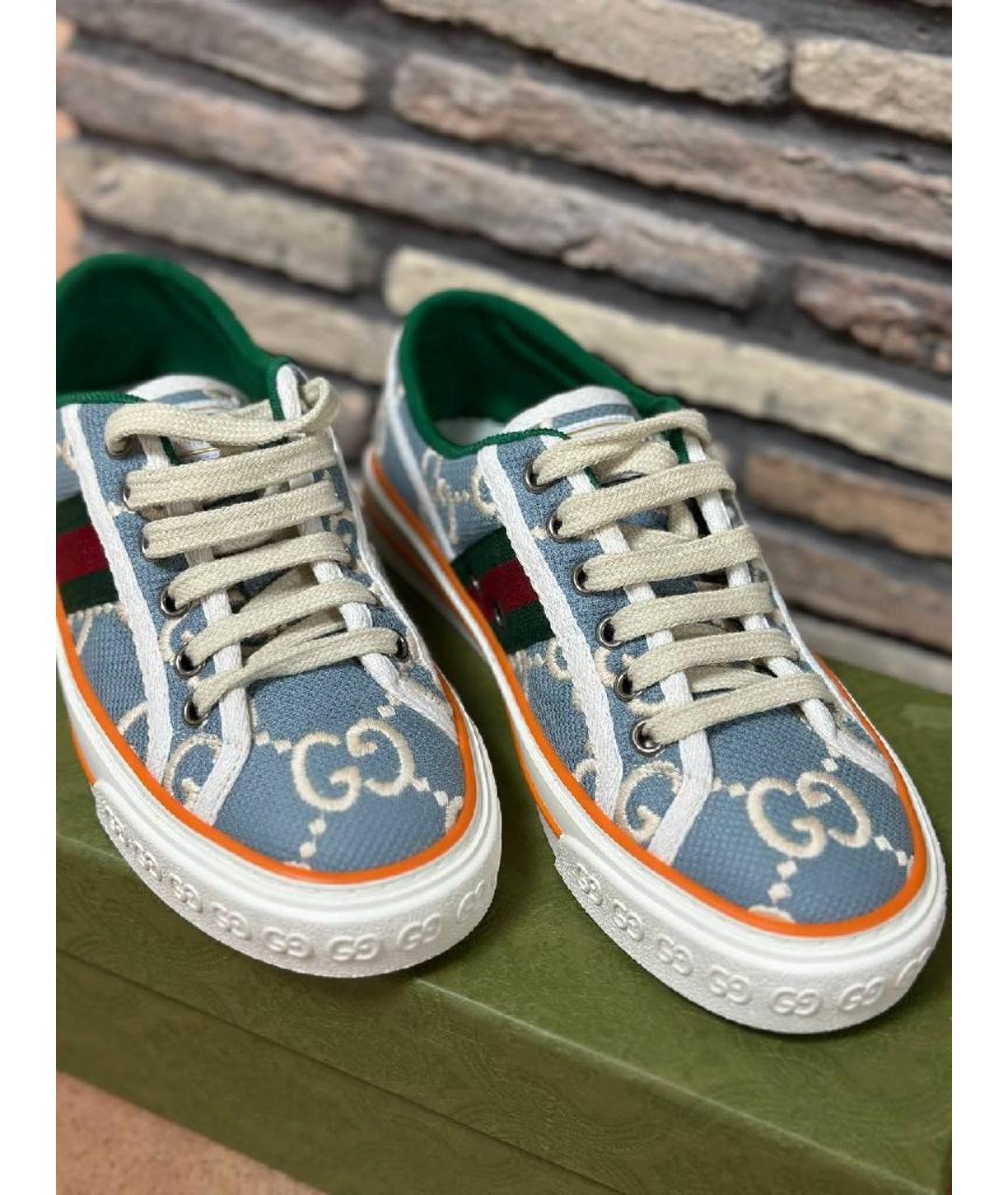 GUCCI Голубые кеды, фото 2