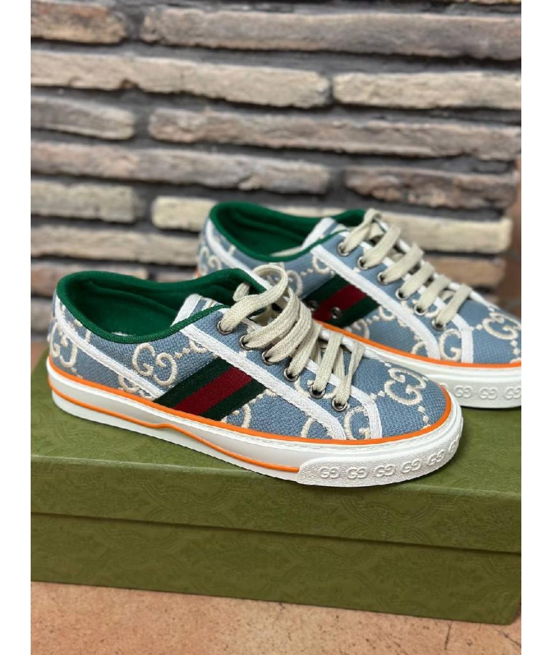 GUCCI Голубые кеды, фото 8