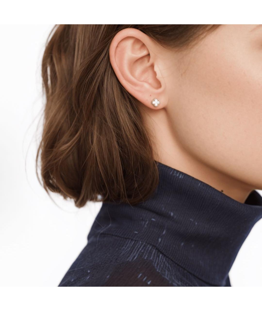 VAN CLEEF & ARPELS Белые серьги из желтого золота, фото 2