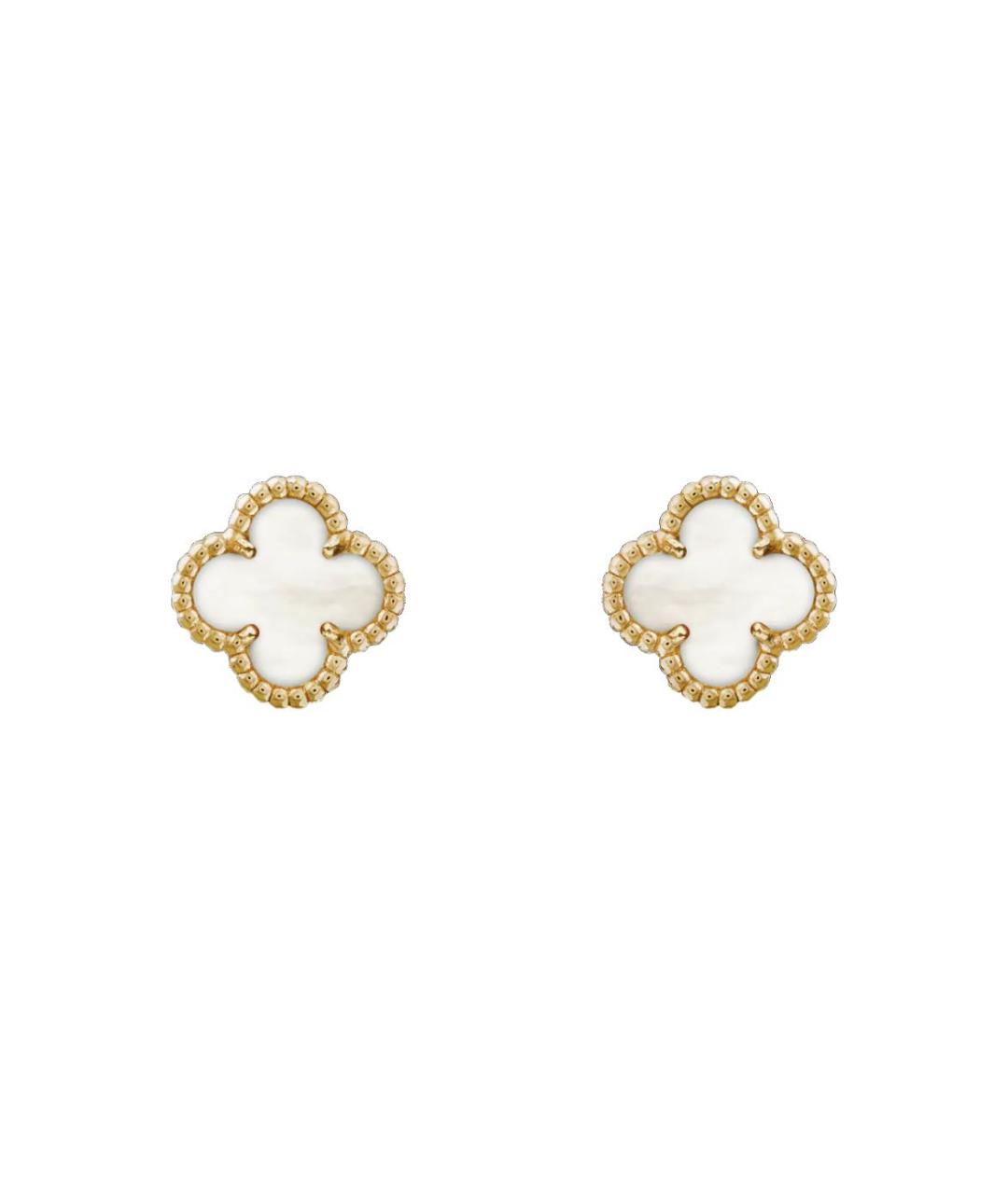 VAN CLEEF & ARPELS Белые серьги из желтого золота, фото 1
