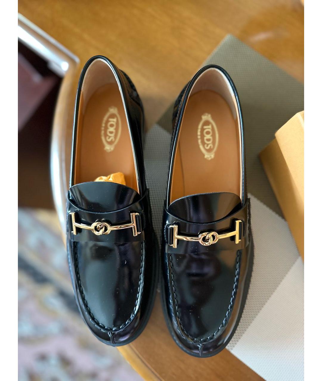 TOD'S Черные лоферы из лакированной кожи, фото 3