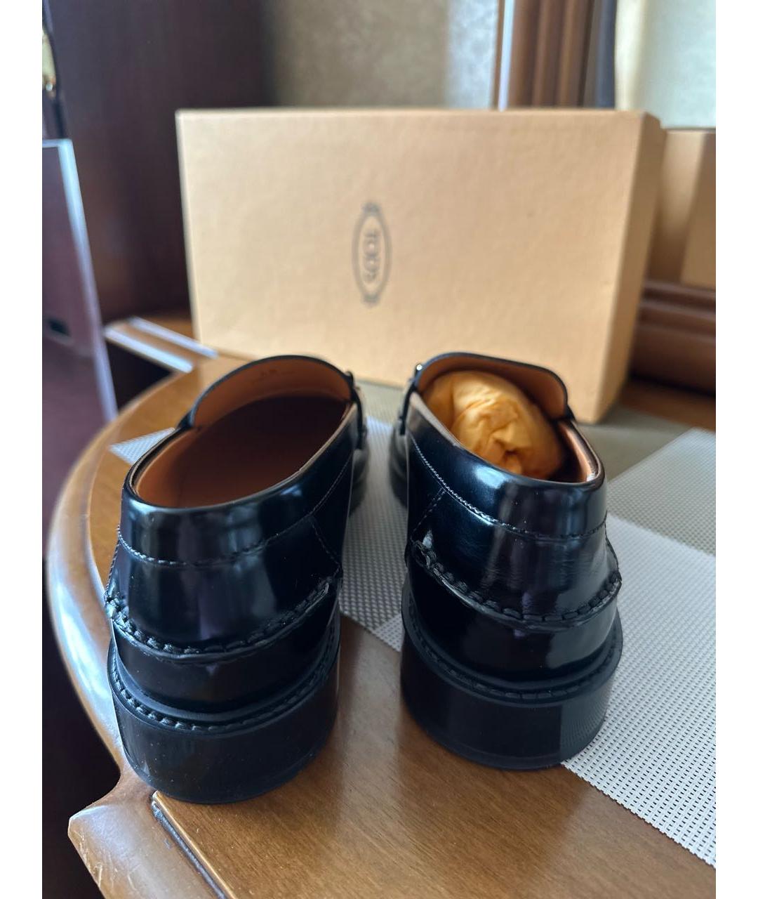 TOD'S Черные лоферы из лакированной кожи, фото 4