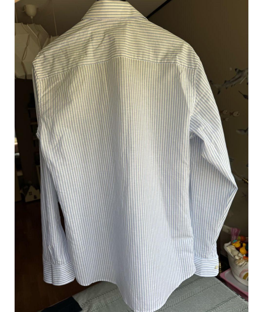 ZEGNA Голубая хлопковая классическая рубашка, фото 2