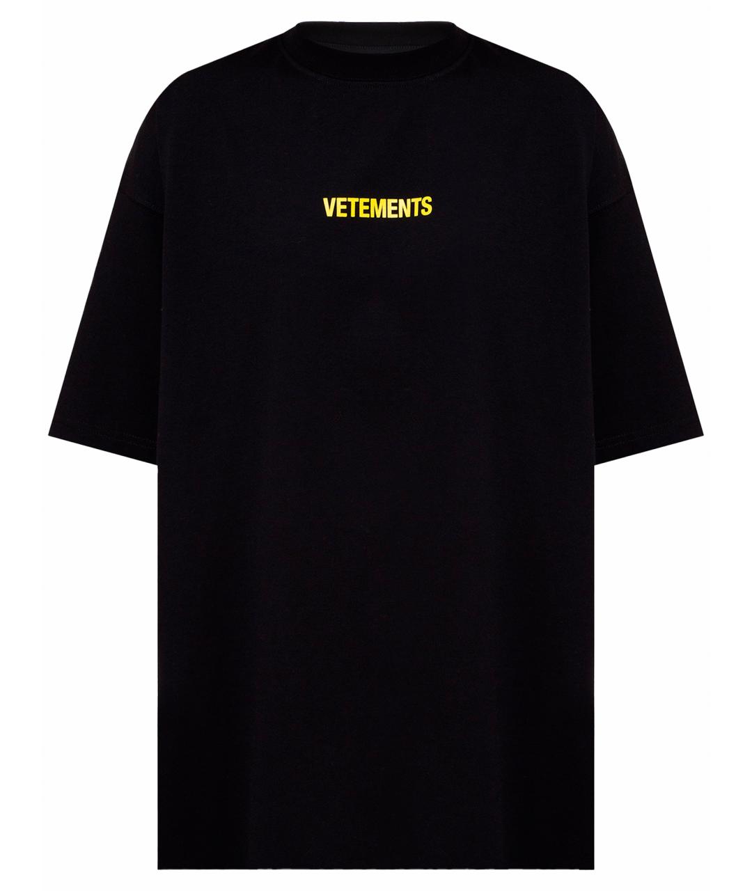 VETEMENTS Черная хлопковая футболка, фото 1