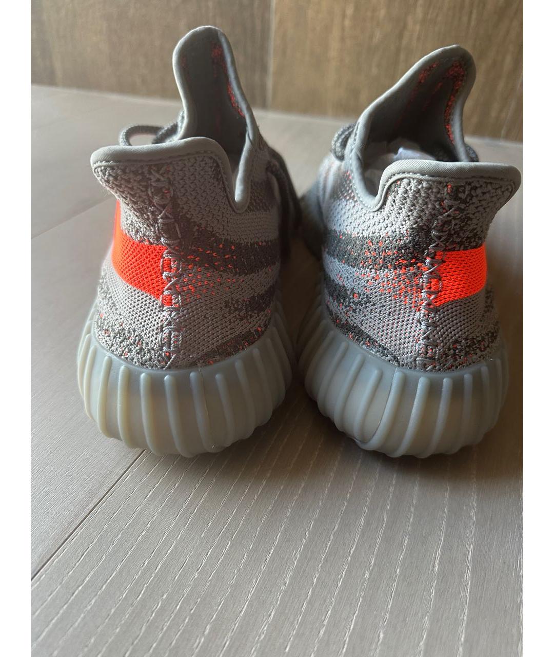 ADIDAS YEEZY Серые текстильные низкие кроссовки / кеды, фото 4