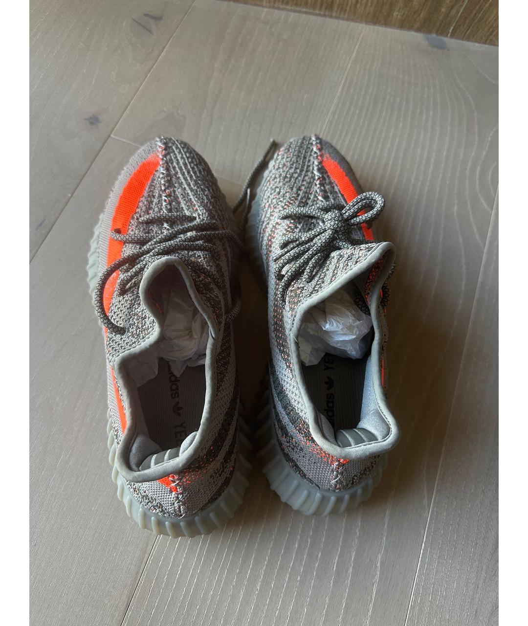 ADIDAS YEEZY Серые текстильные низкие кроссовки / кеды, фото 3