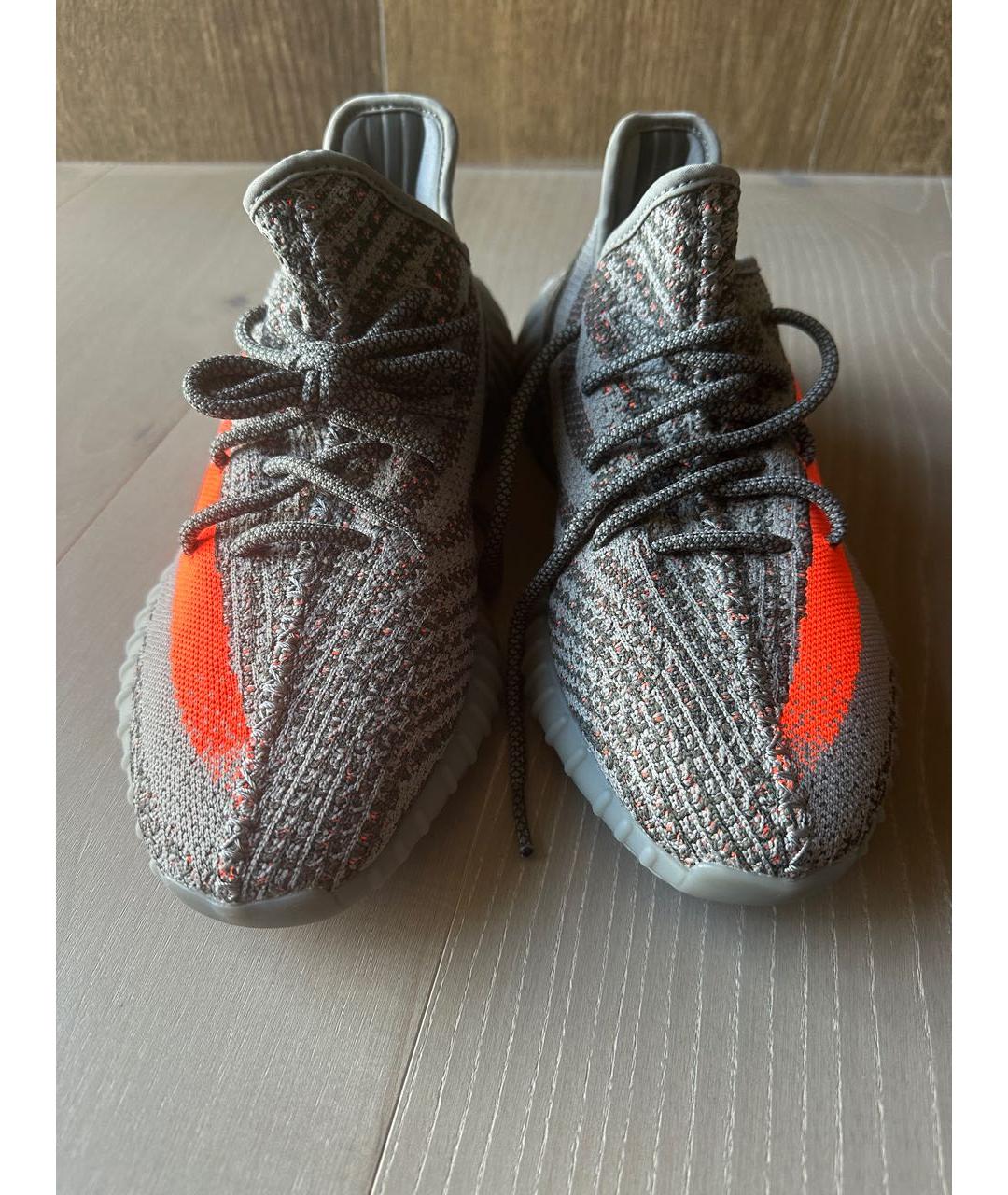 ADIDAS YEEZY Серые текстильные низкие кроссовки / кеды, фото 2