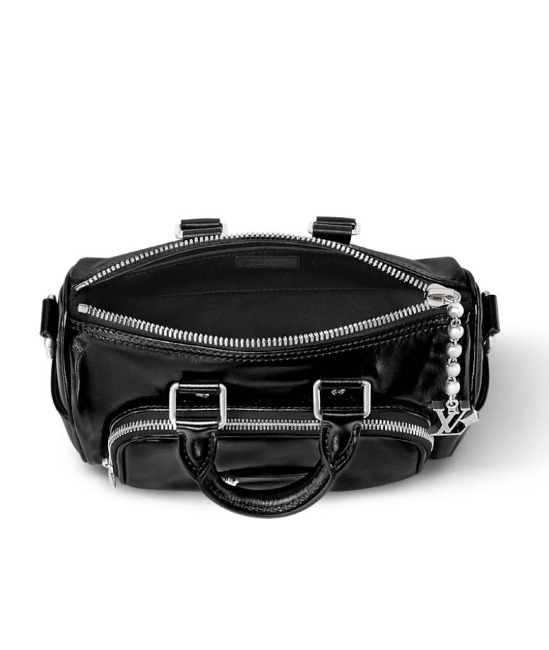 LOUIS VUITTON Черная кожаная сумка на плечо, фото 3