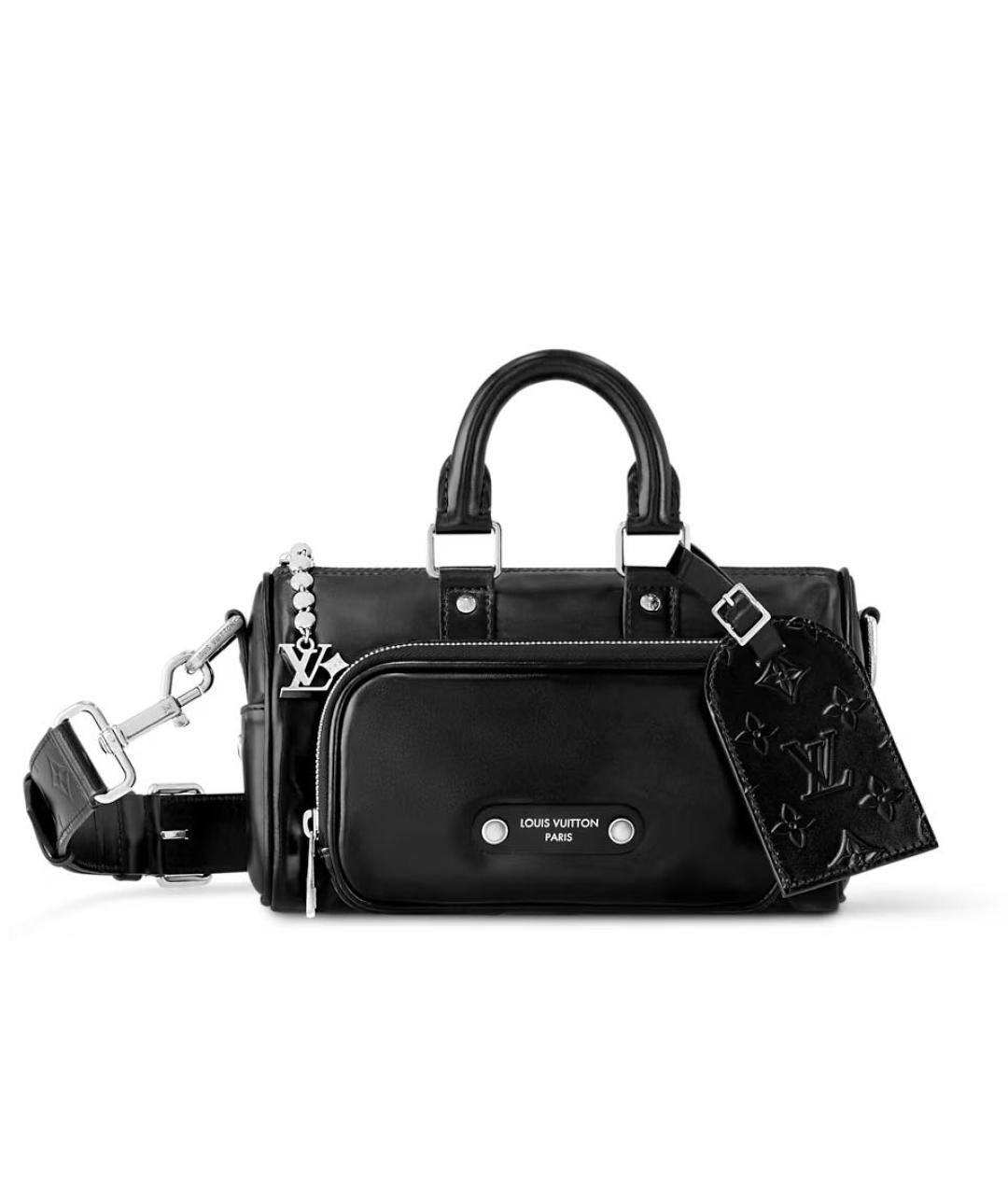 LOUIS VUITTON Черная кожаная сумка на плечо, фото 1