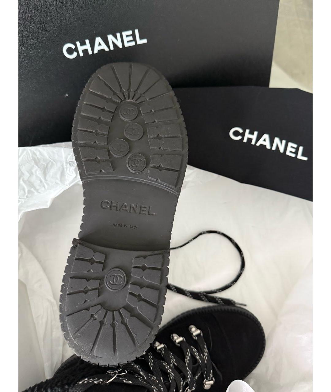 CHANEL Черные замшевые ботинки, фото 5