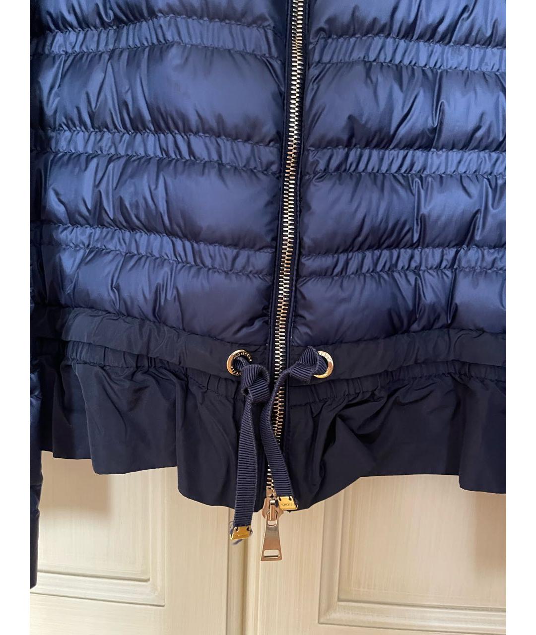 MONCLER Темно-синяя полиамидовая куртка, фото 4