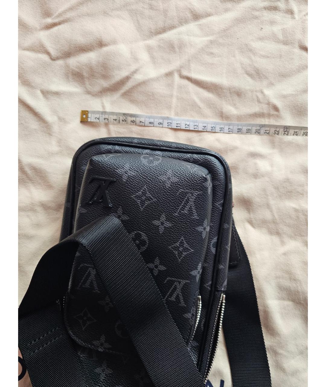 LOUIS VUITTON Темно-синяя кожаная сумка на плечо, фото 4