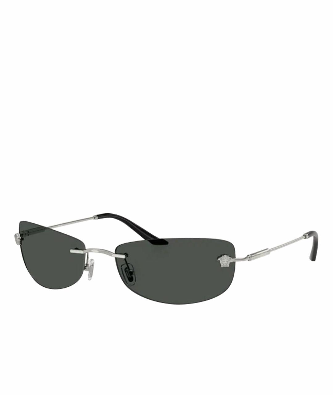 VERSACE Черные металлические солнцезащитные очки, фото 1