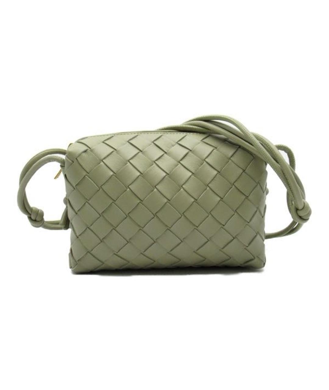 BOTTEGA VENETA Зеленая кожаная сумка через плечо, фото 1