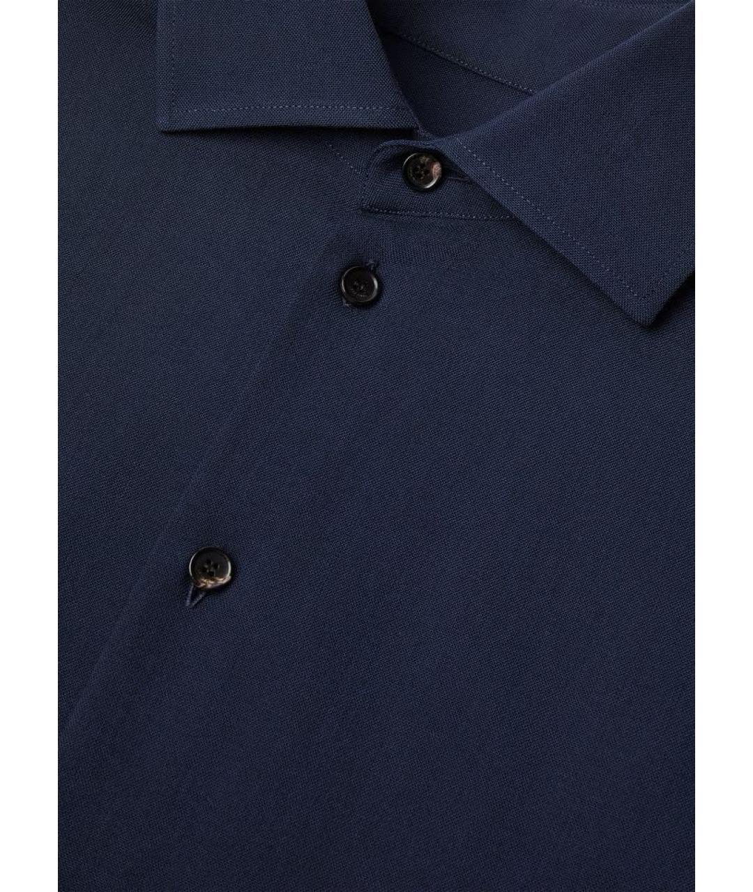LORO PIANA Темно-синяя шерстяная рубашка, фото 7