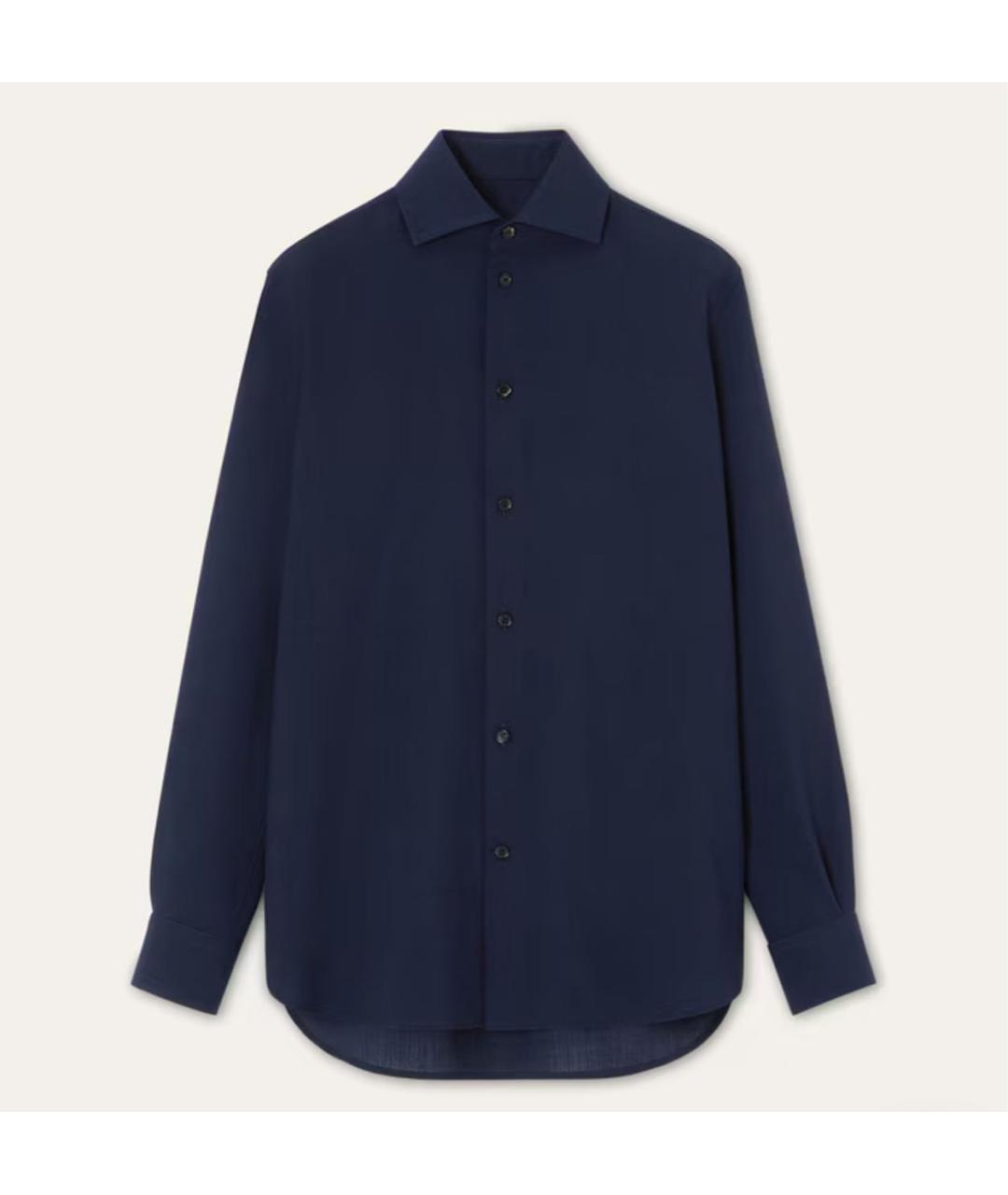LORO PIANA Темно-синяя шерстяная рубашка, фото 8