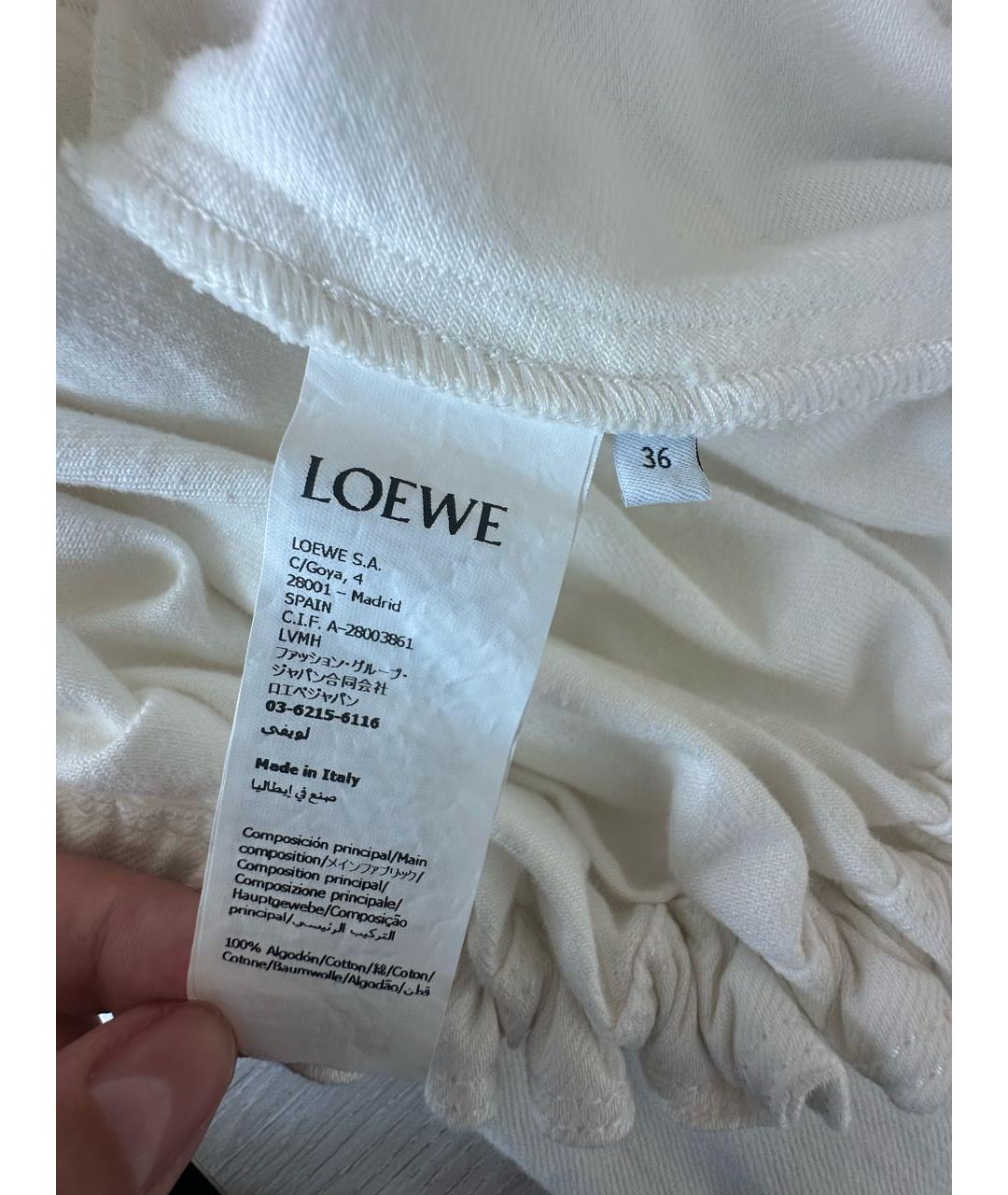 LOEWE Белая хлопковая куртка, фото 5