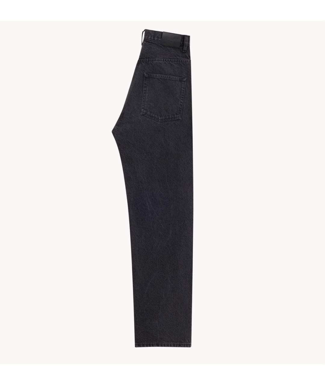 SAINT LAURENT Черные хлопковые прямые джинсы, фото 2
