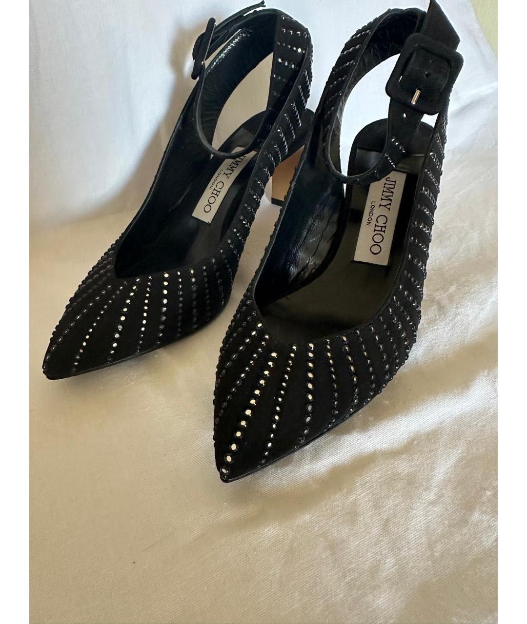 JIMMY CHOO Черные замшевые туфли, фото 4