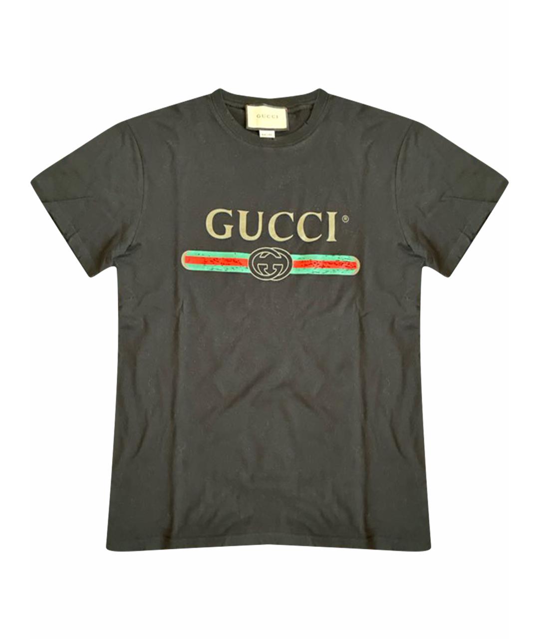GUCCI Черная хлопковая футболка, фото 1