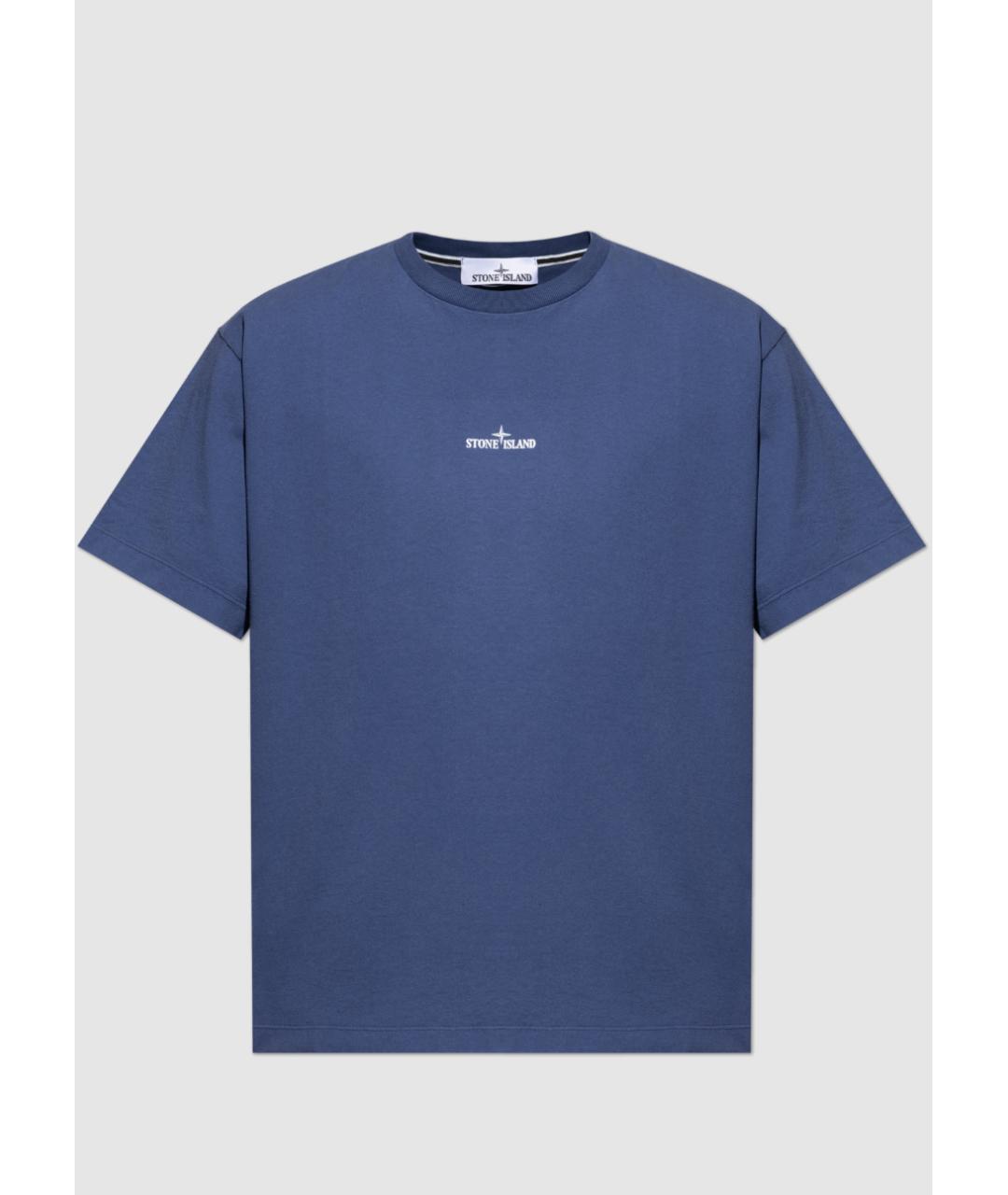 STONE ISLAND Синяя хлопковая футболка, фото 4