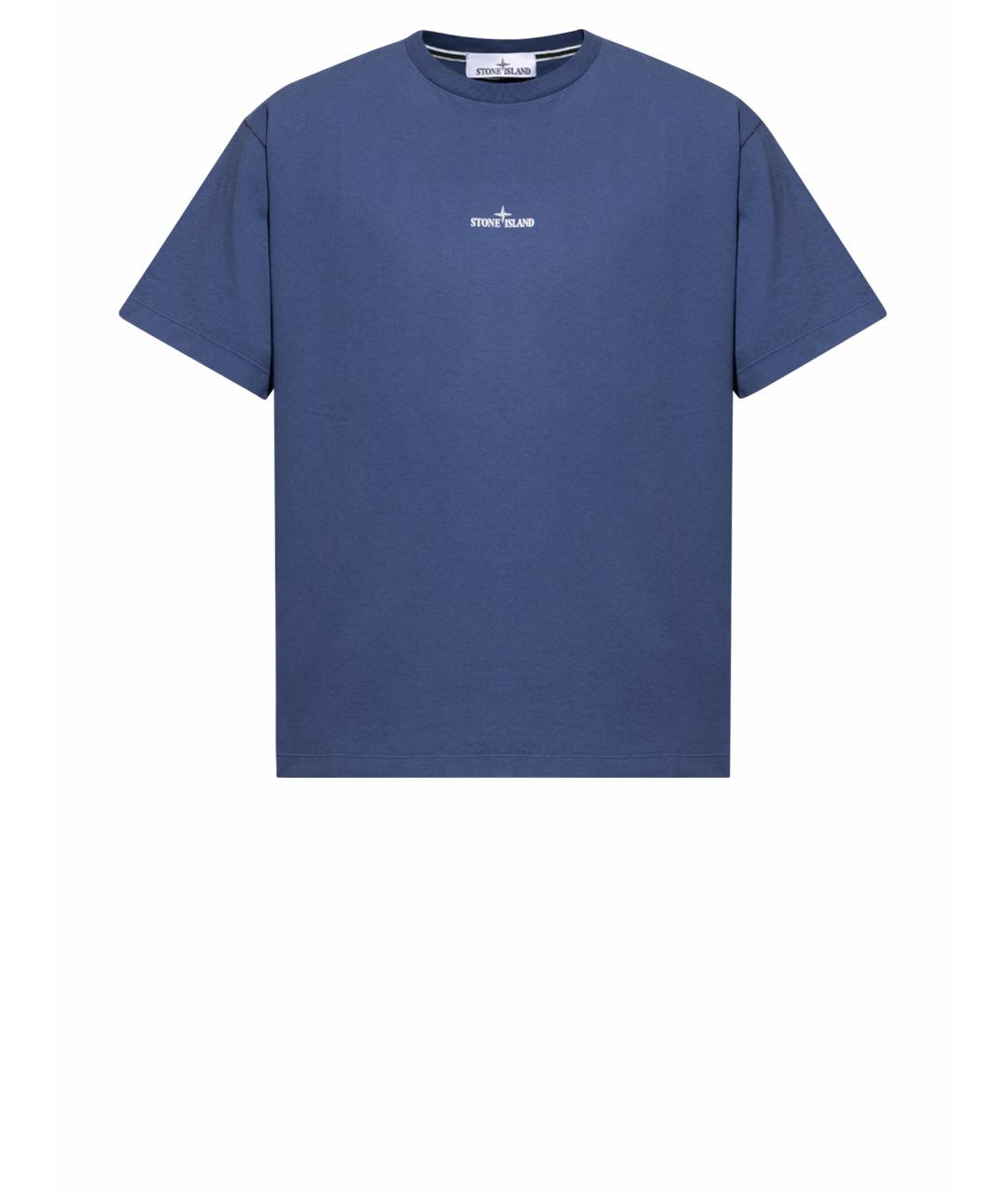 STONE ISLAND Синяя хлопковая футболка, фото 1
