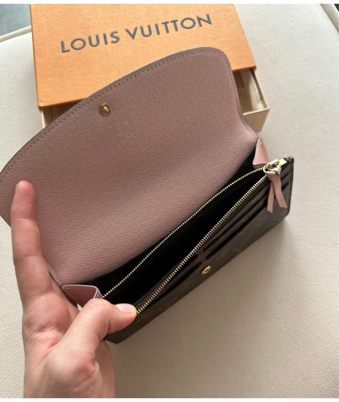 LOUIS VUITTON Коричневый кошелек, фото 4