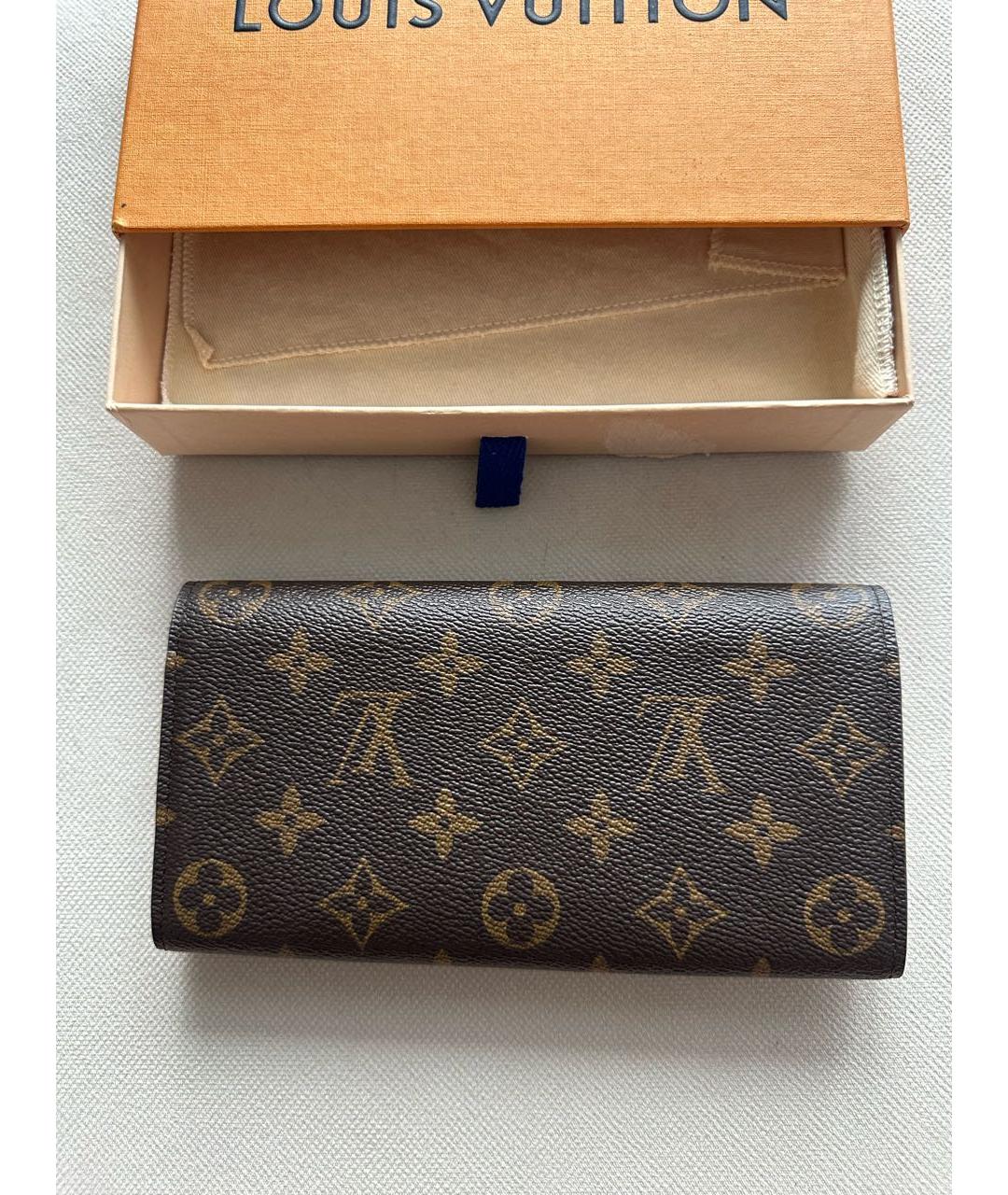 LOUIS VUITTON Коричневый кошелек, фото 3