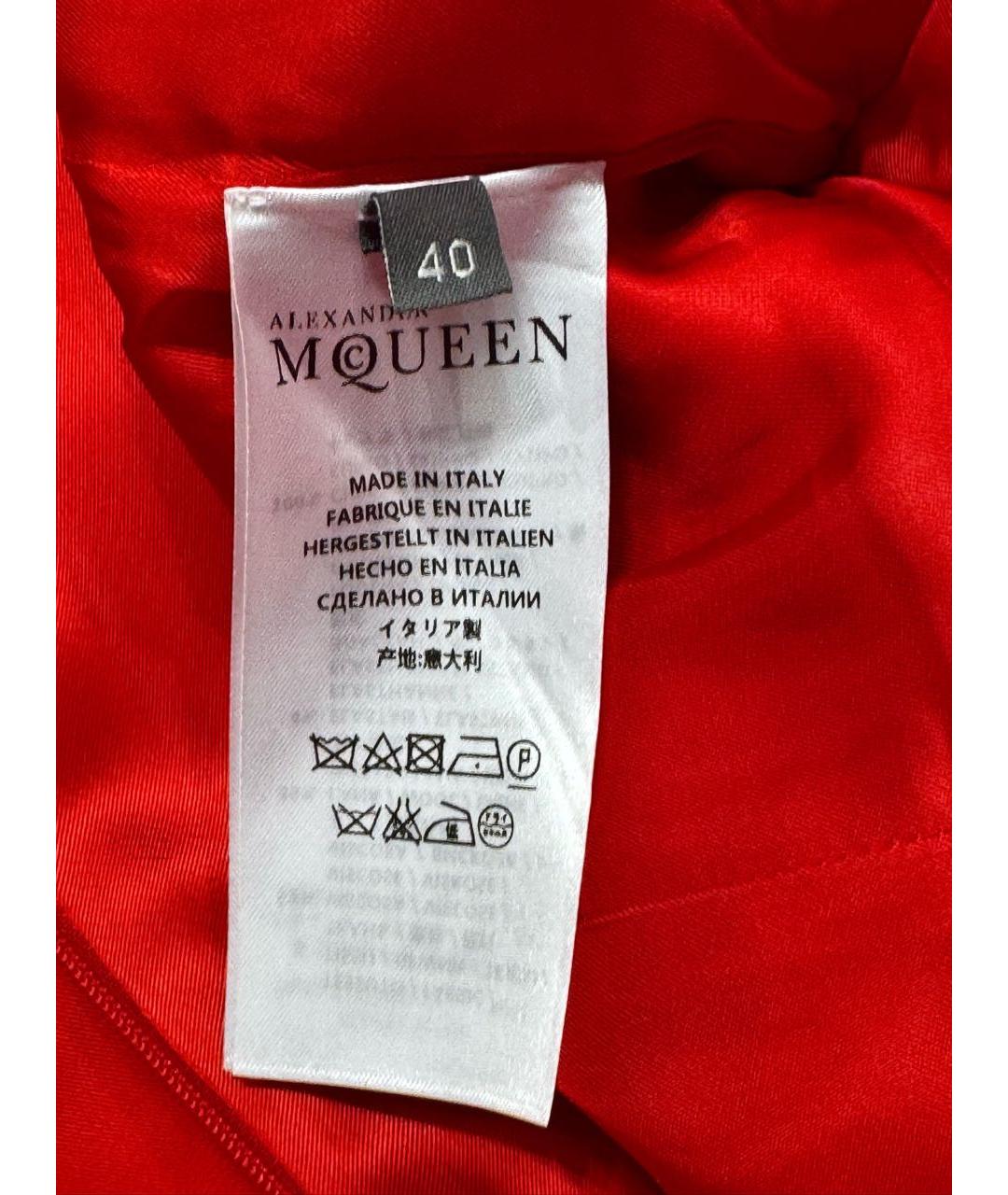 ALEXANDER MCQUEEN Красное вискозное коктейльное платье, фото 5