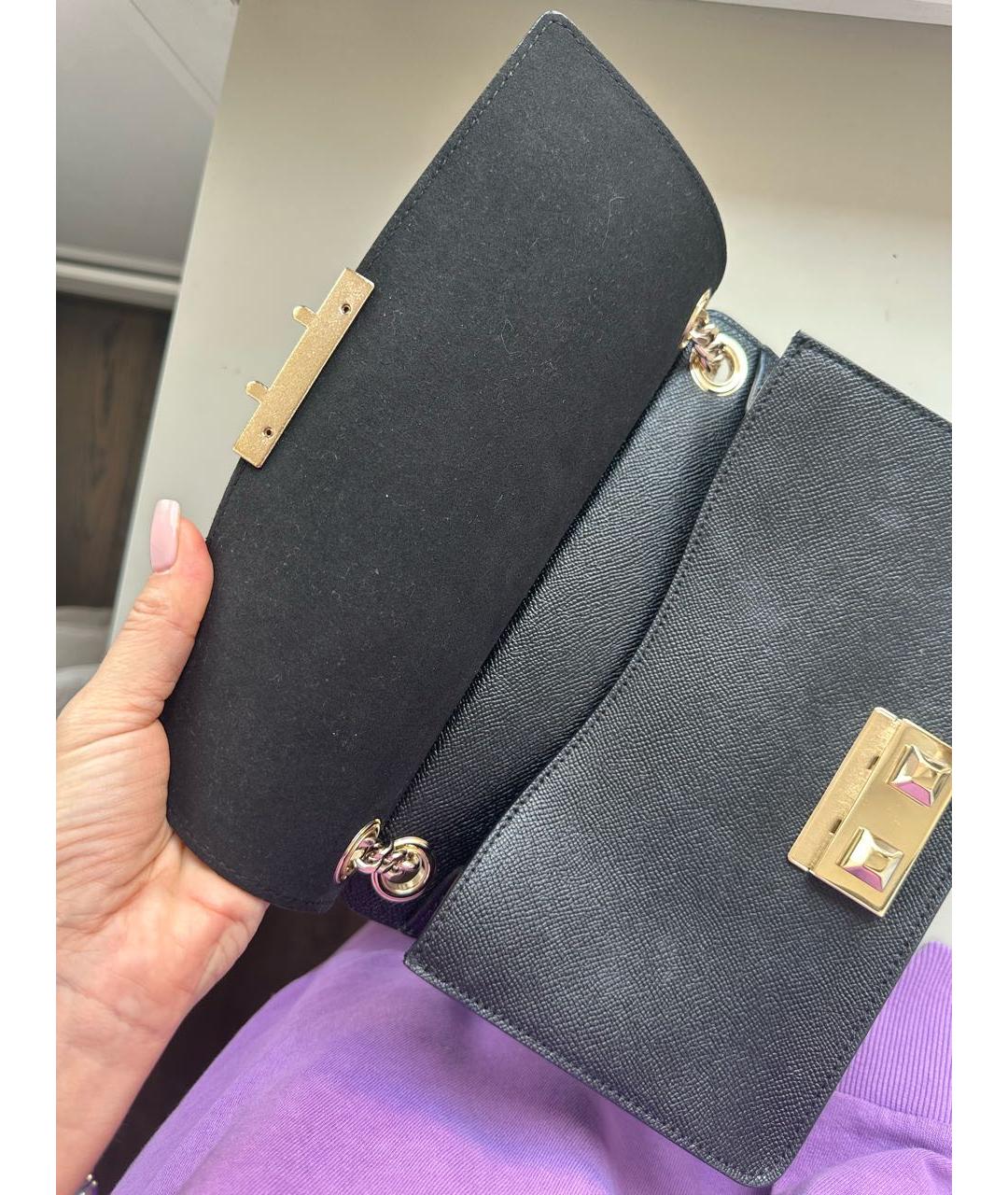 FURLA Черная кожаная сумка через плечо, фото 3