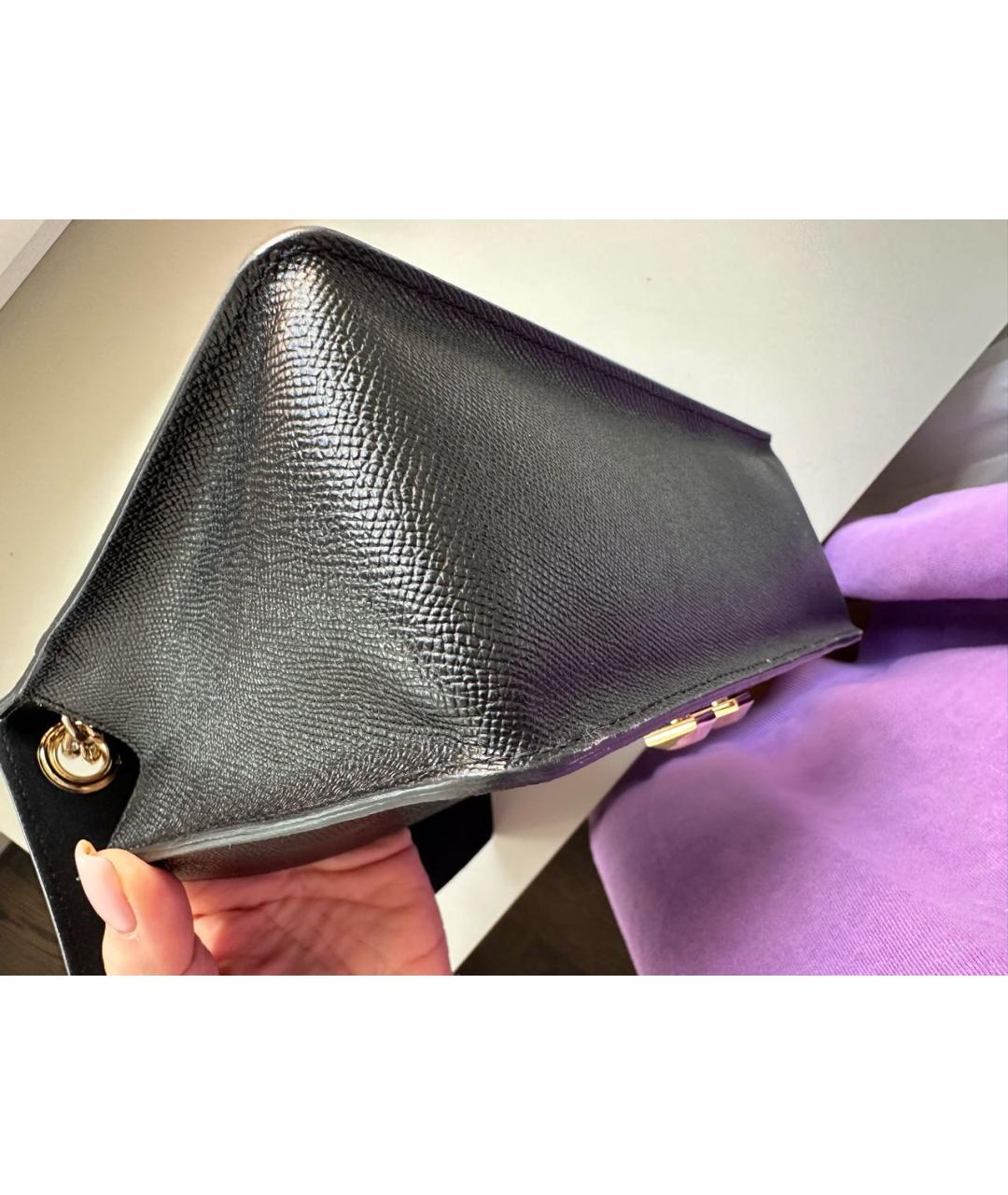 FURLA Черная кожаная сумка через плечо, фото 8