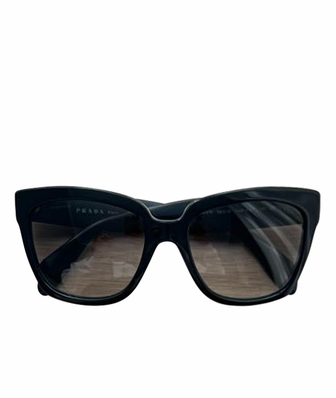 PRADA Черные пластиковые солнцезащитные очки, фото 1