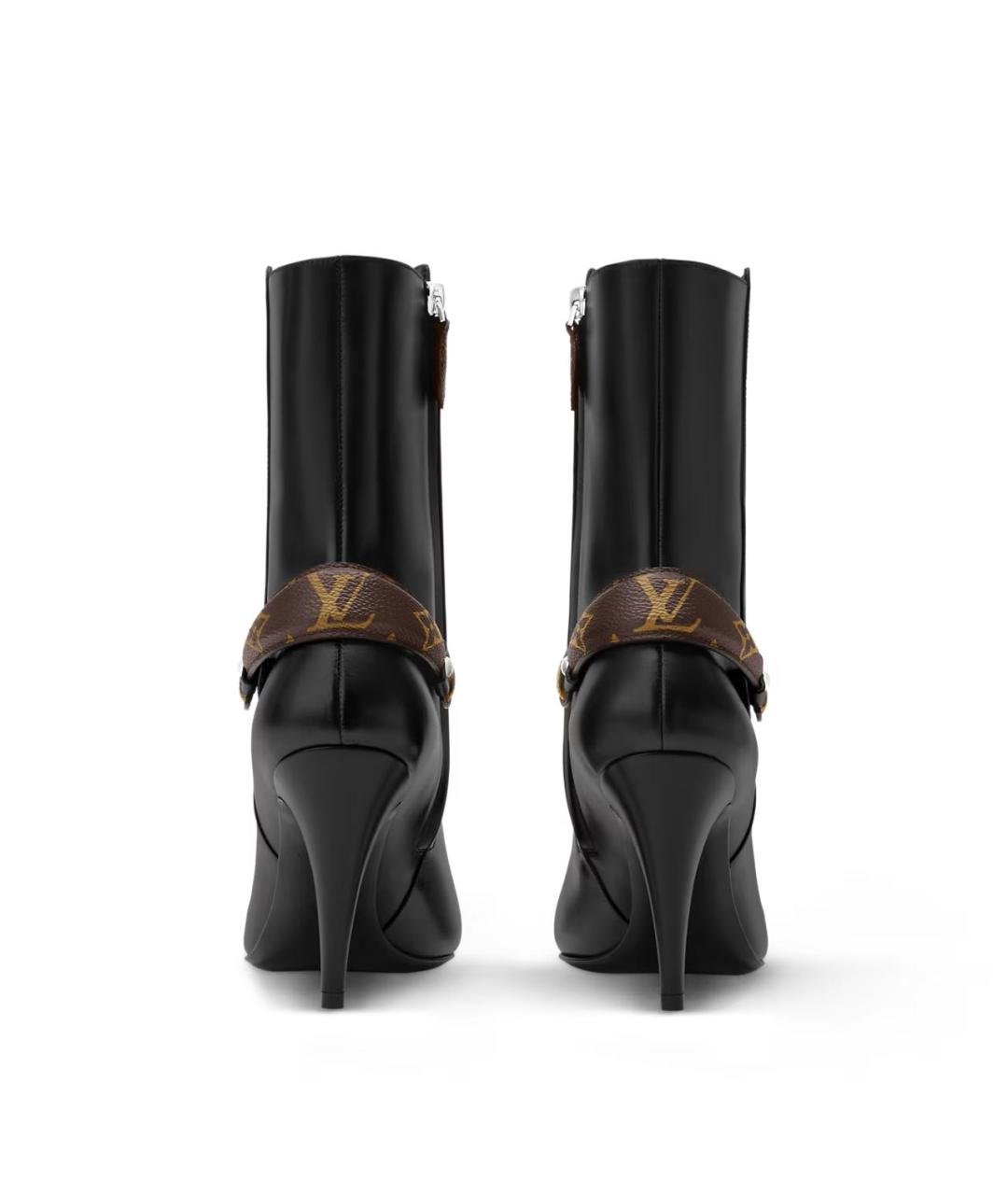 LOUIS VUITTON Черные кожаные ботильоны, фото 4