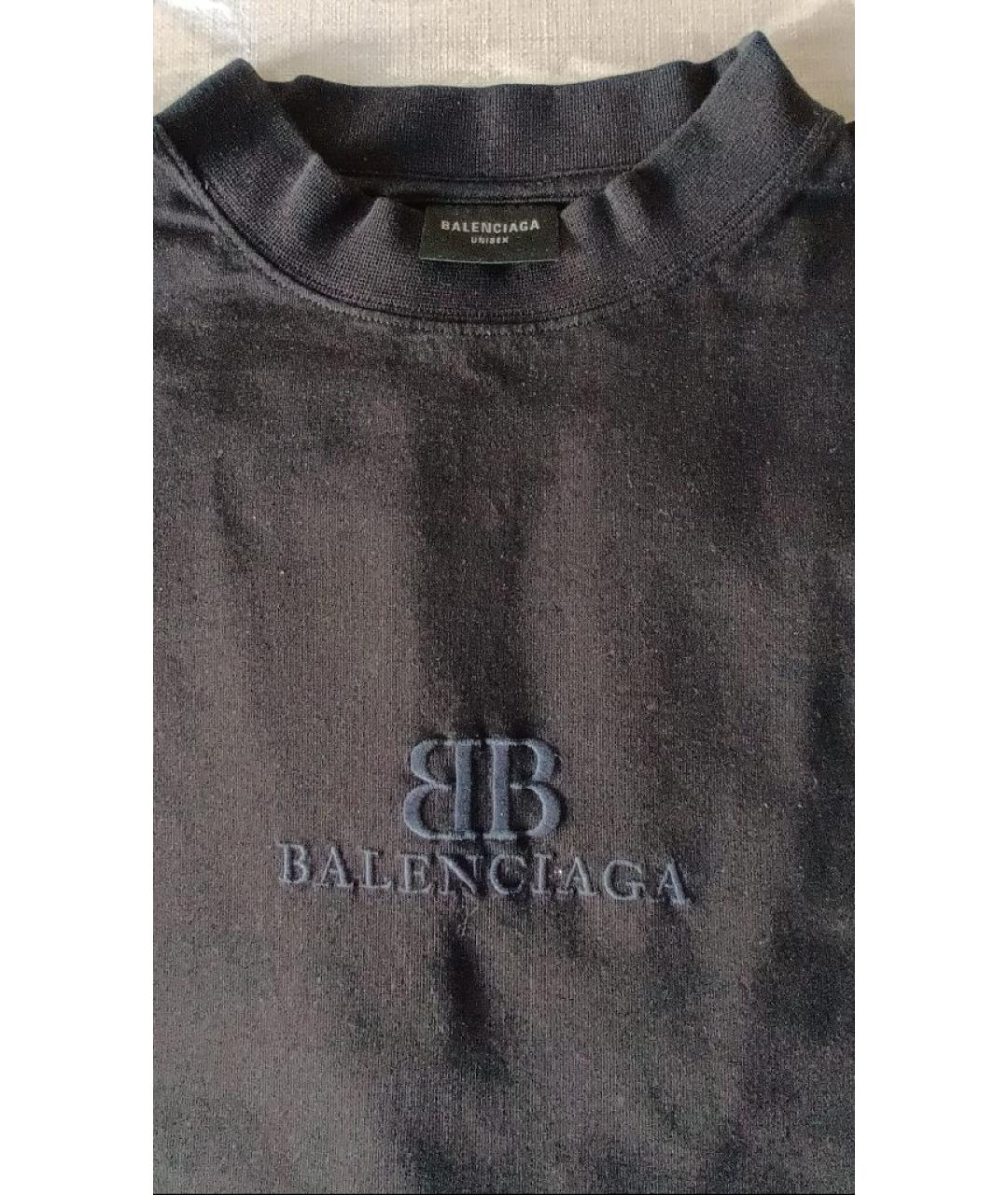 BALENCIAGA Черная хлопковая футболка, фото 4