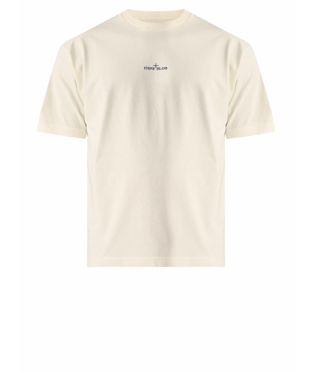 STONE ISLAND Белая хлопковая футболка, фото 1