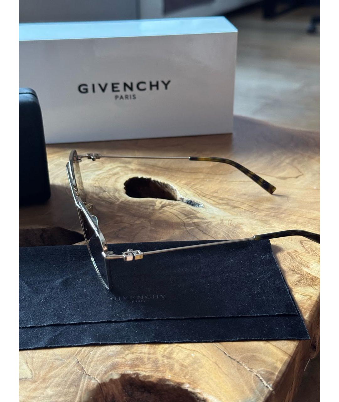 GIVENCHY Золотые металлические солнцезащитные очки, фото 3