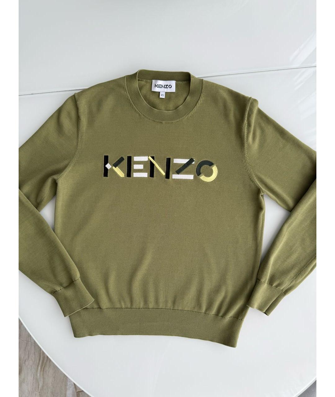 KENZO Хаки хлопковый джемпер / свитер, фото 2